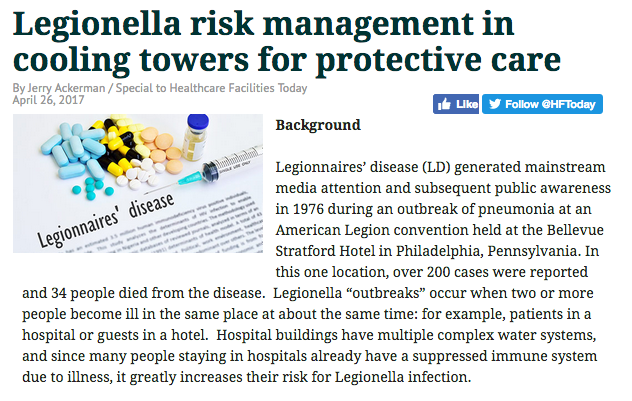 Legionella Risk Management for Hospitals